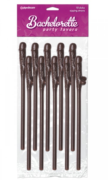 Chocolate Dicky Sipping Straws 10-pk